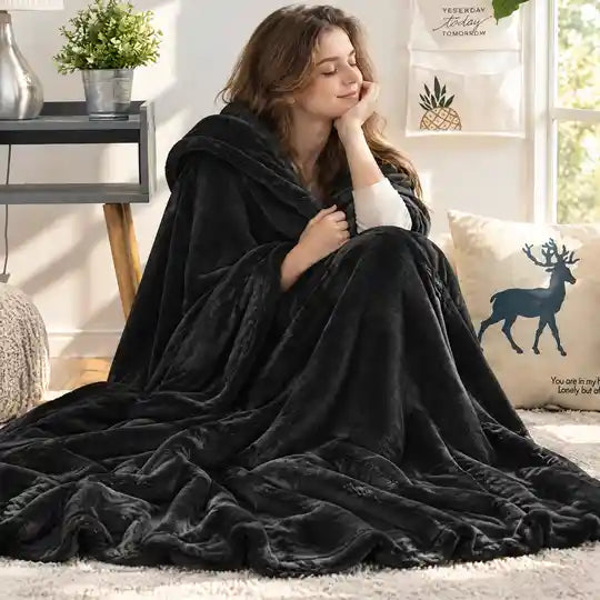 Fleece Throw Blanket - Black
